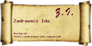 Zadravecz Ida névjegykártya